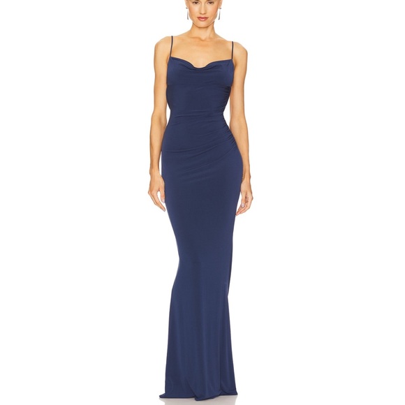 Revolve - Katie May - Surreal gown in deep blue - lace detail - Picture 2 of 9